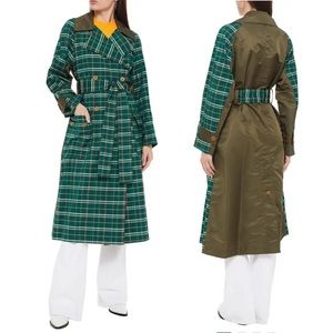ALEXANDER MCQUEEN Mcq Oversized Shell-Paneled Checked Trench Coat Size 36